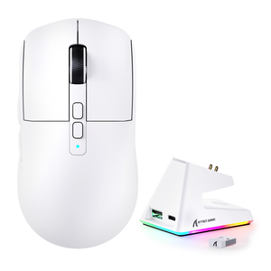 Attack Shark X6 Tri-Mode Wireless Gaming Mouse with Charging Dock – White — official product view