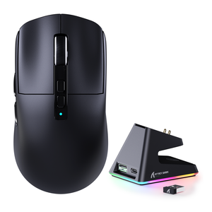 Attack Shark X6 Tri-Mode Wireless Gaming Mouse with Charging Dock – Black — official product view