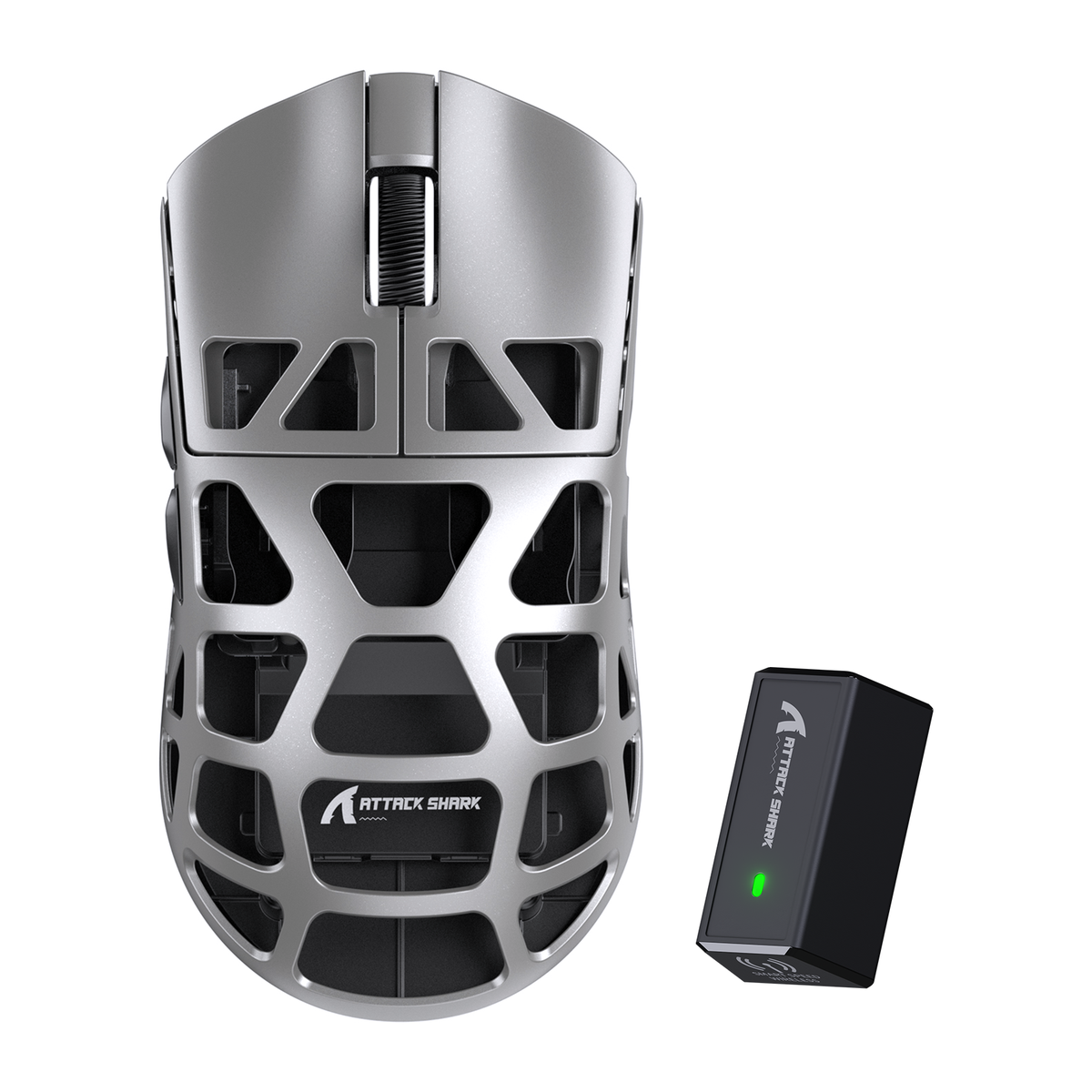 Attack Shark R3 Tri-Mode Wireless Magnesium-Alloy Gaming Mouse – Silver (Official Grey) — official product view