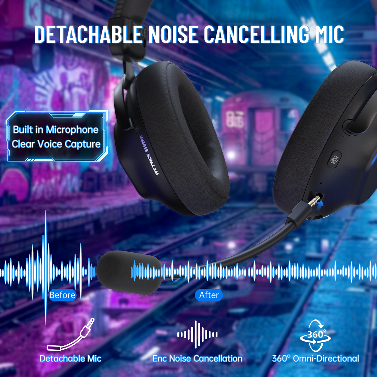Attack Shark L50 PRO Black — A removable voice-chat microphone