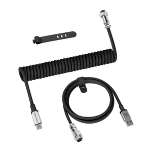 Attack Shark C01PRO USB-C Coiled Keyboard Cable – Black — official product view