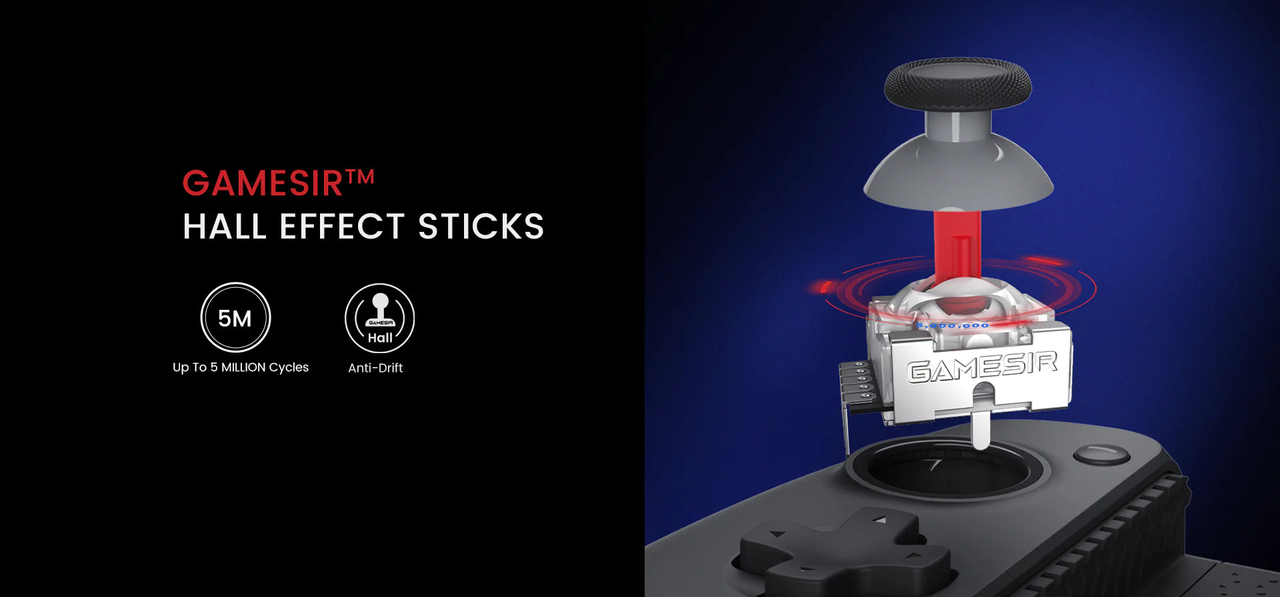 GameSir G8 Plus — Hall Effect stick mechanism