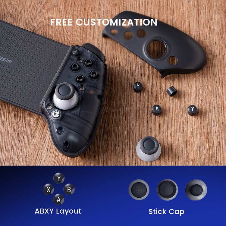 GameSir G8 Plus — Magnetic faceplates and button/stick-cap customization