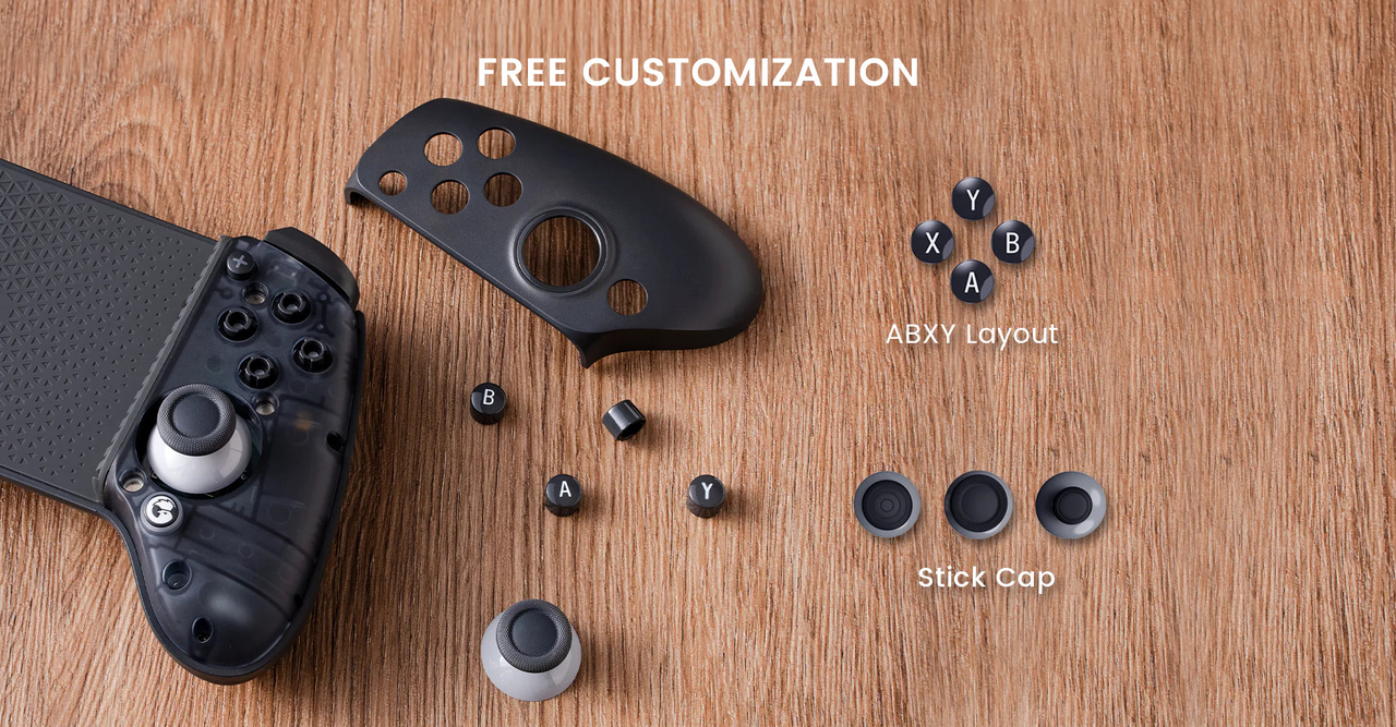 GameSir G8 Plus — Magnetic faceplates and button/stick-cap customization