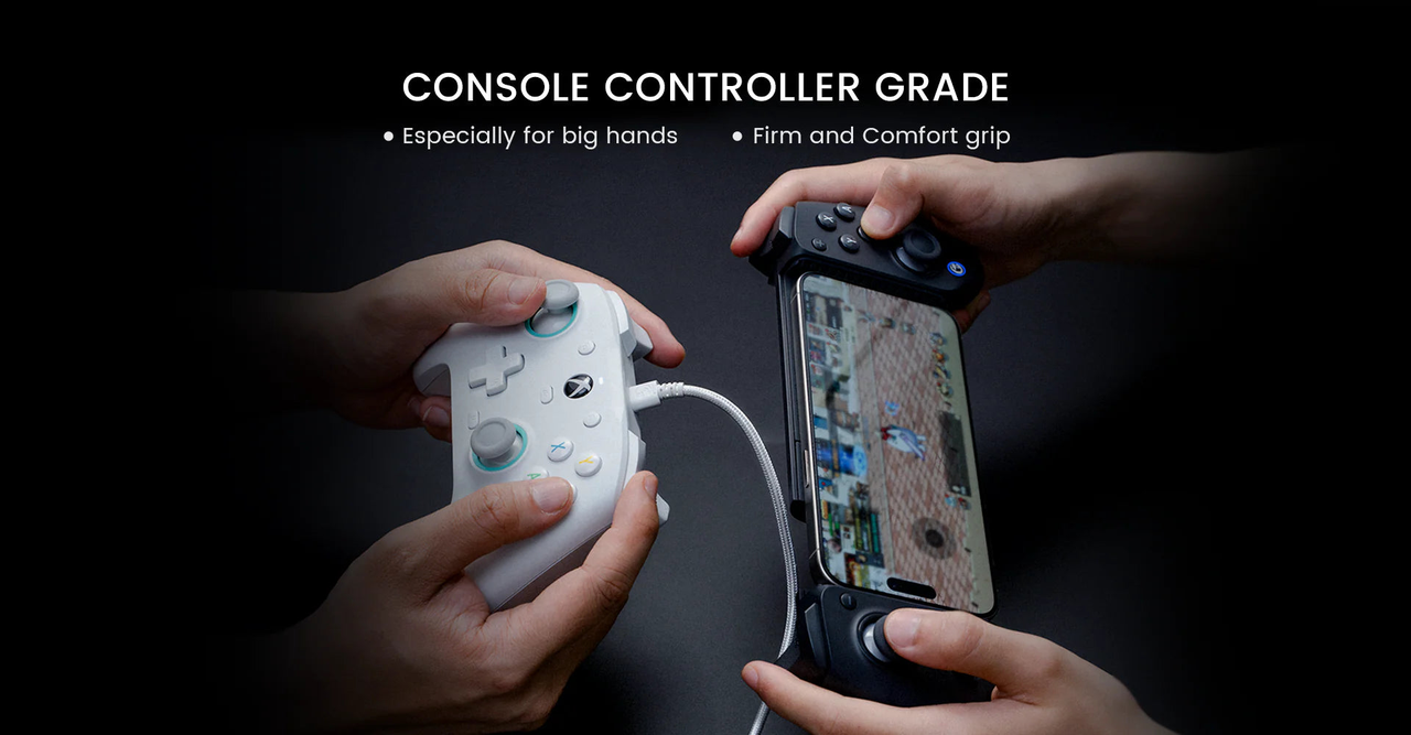 GameSir G8 Plus — G8 Plus grip and mobile gaming illustration
