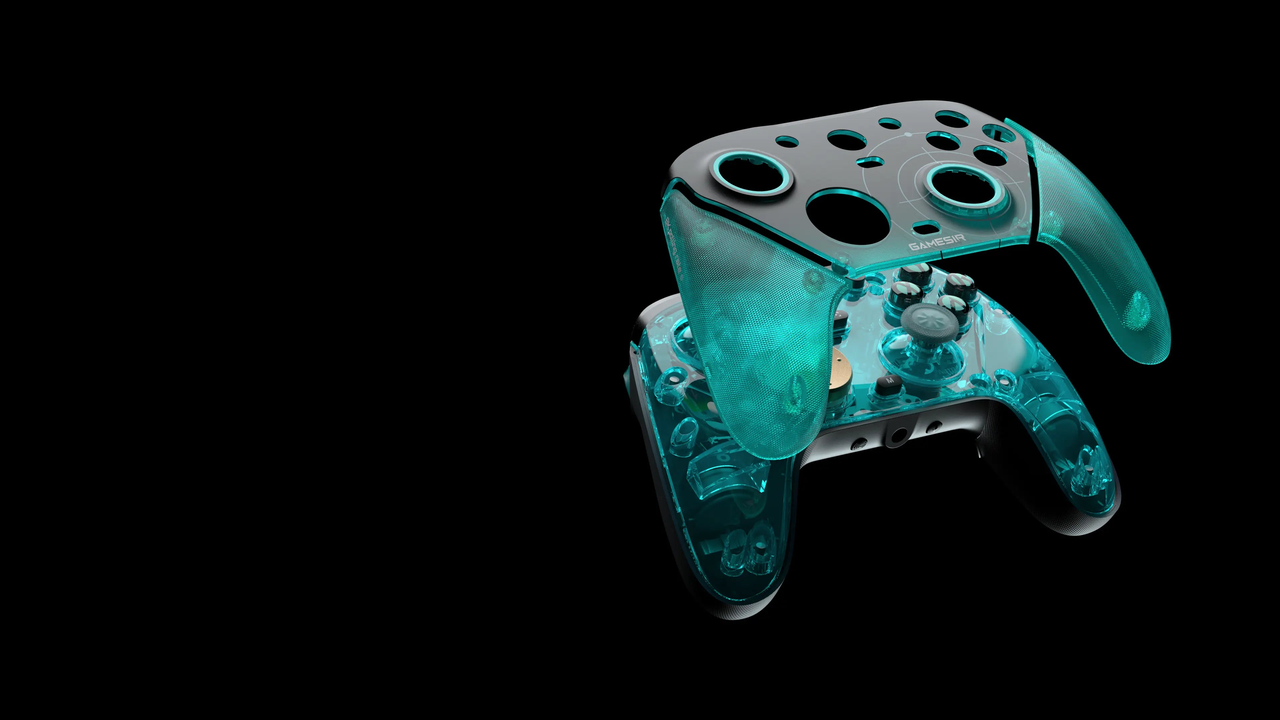 GameSir G7 Pro 8K PC Aimlabs Edition — Three-part magnetic faceplate