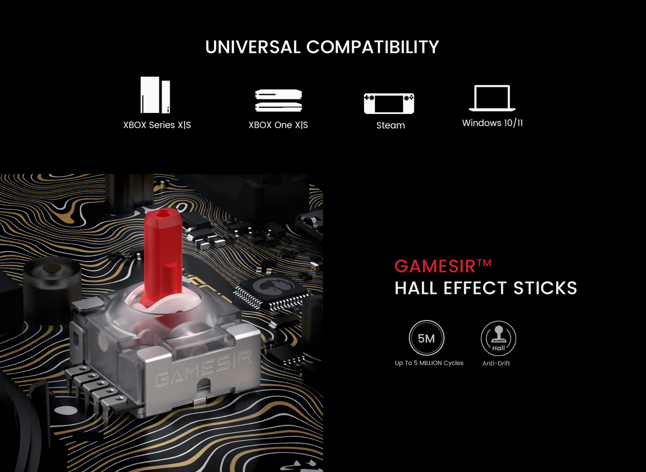 GameSir Kaleid Flux Xbox — Hall Effect sticks and supported platforms
