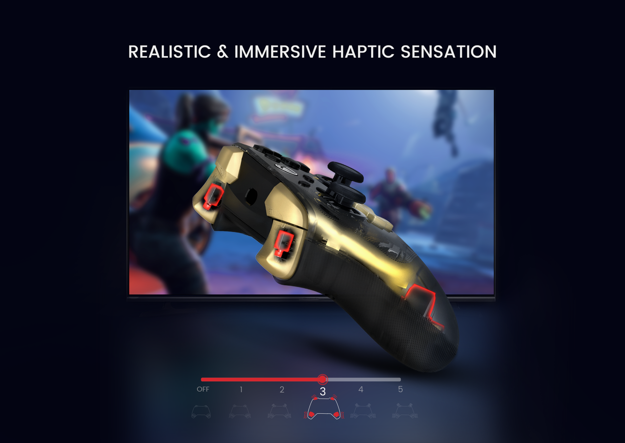 GameSir Kaleid Flux Xbox — Four-motor grip and trigger feedback