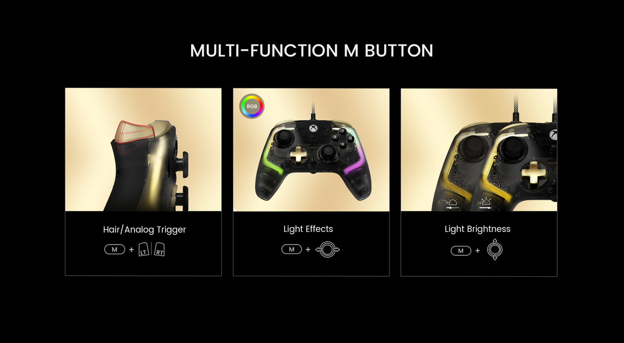 GameSir Kaleid Flux Xbox — Controller button and lighting controls