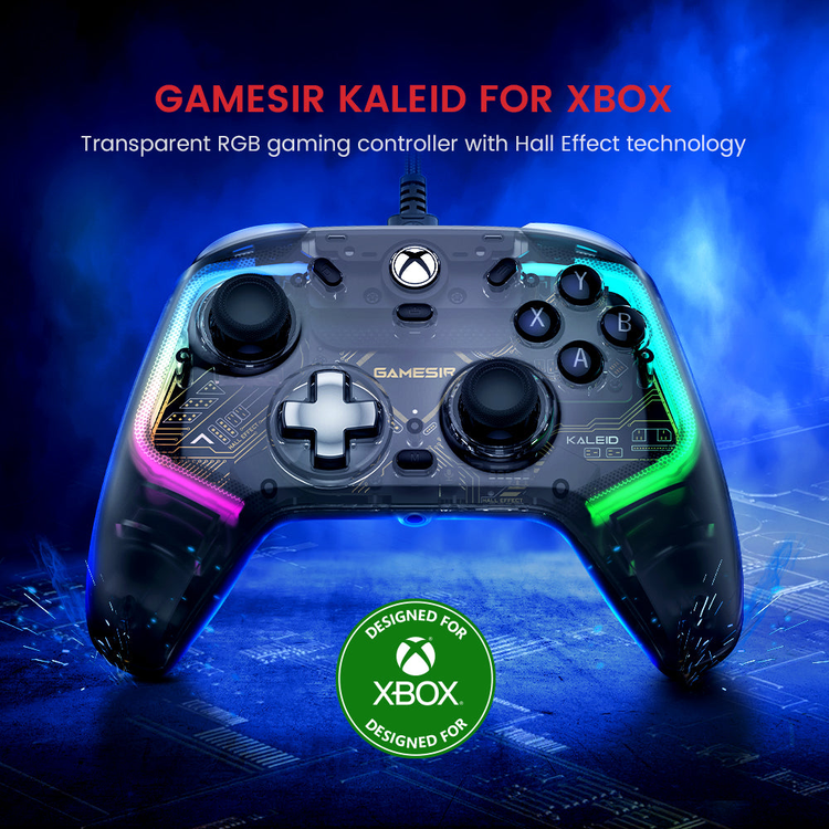 GameSir Kaleid Xbox — Transparent RGB shell on the Xbox Kaleid