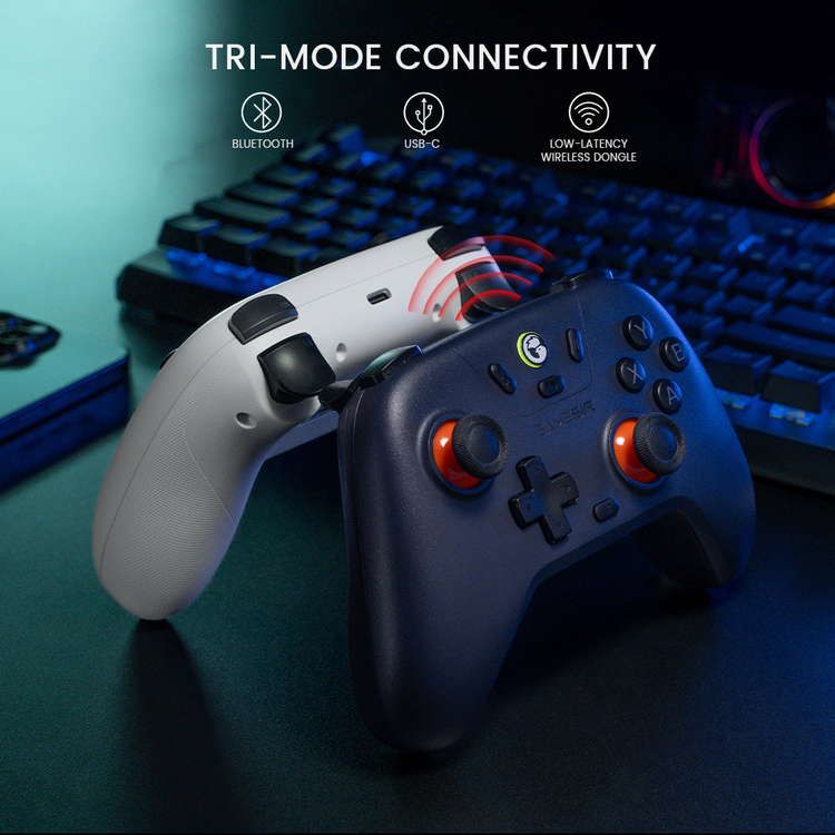 GameSir Nova Lite — Bluetooth, receiver and wired connection illustration