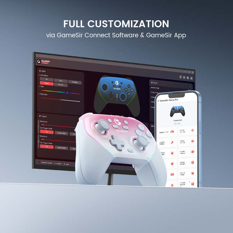 GameSir Super Nova — Super Nova GameSir Connect and GameSir App customization illustration