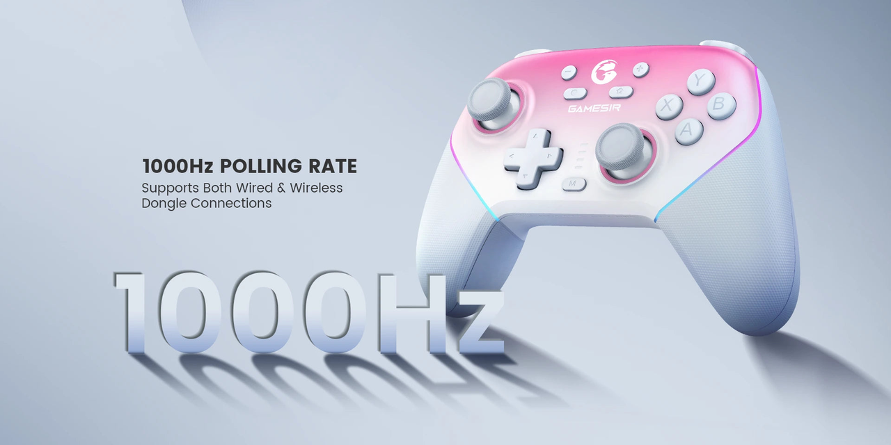 GameSir Super Nova — Super Nova 1000Hz wired and receiver polling illustration