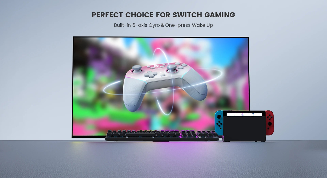 GameSir Super Nova — Super Nova Switch gyro and wake-up controls illustration