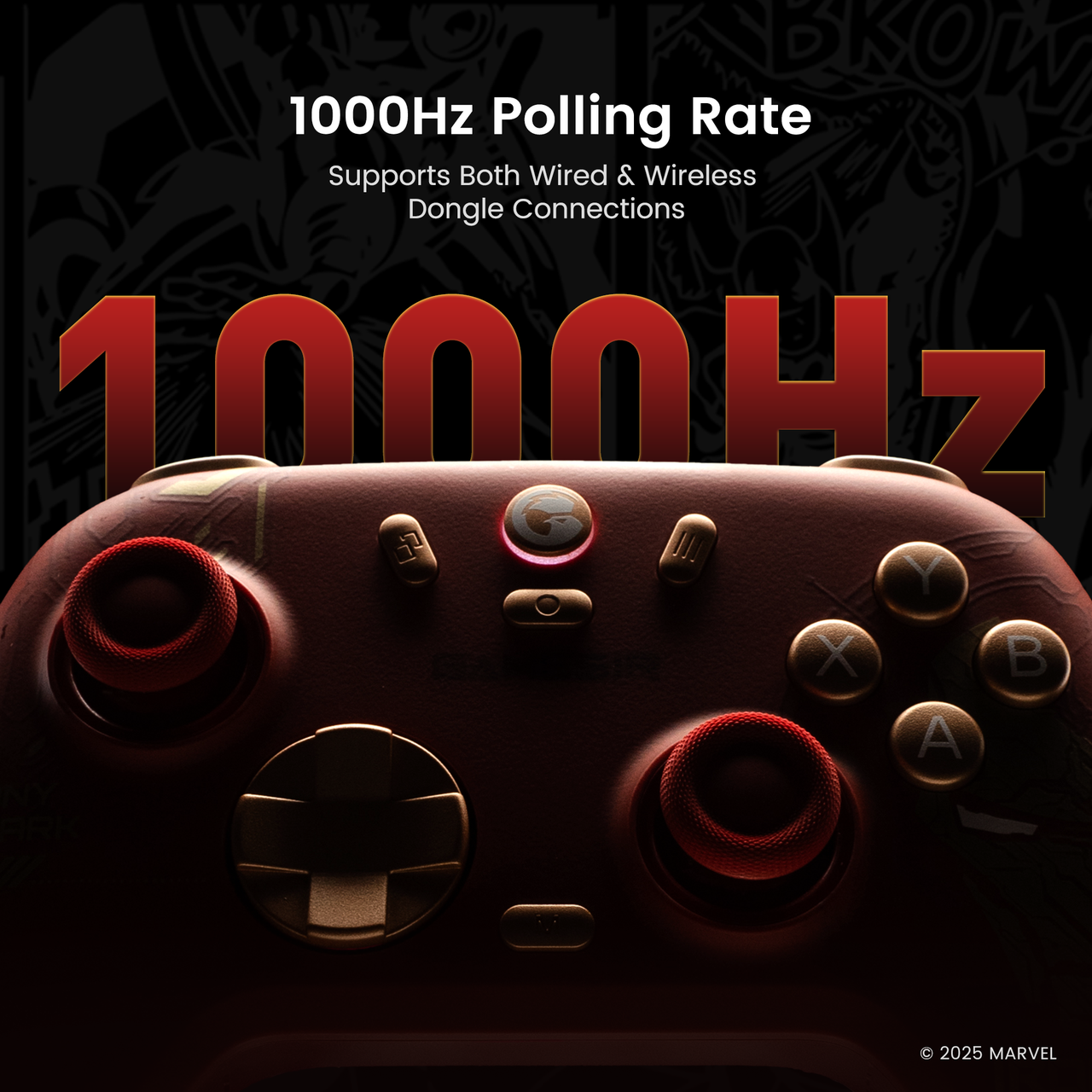 GameSir Nova 2 Lite Iron Man Edition — 1000Hz wired and wireless-dongle polling