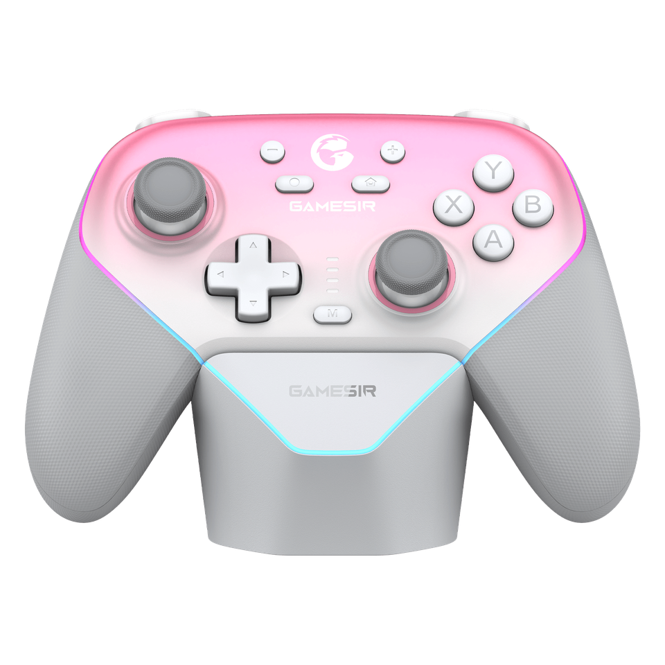 GameSir Super Nova Wireless Controller with Dock - Whipped Pink with charging dock