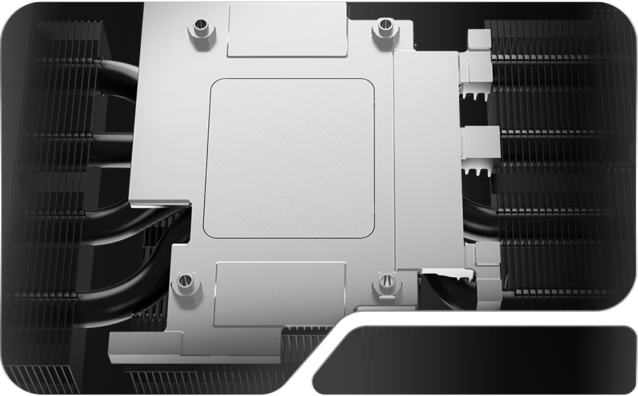 MSI GeForce RTX 5080 16G VENTUS 3X OC MSI Ventus 3X copper baseplate for GPU thermal cooling illustration