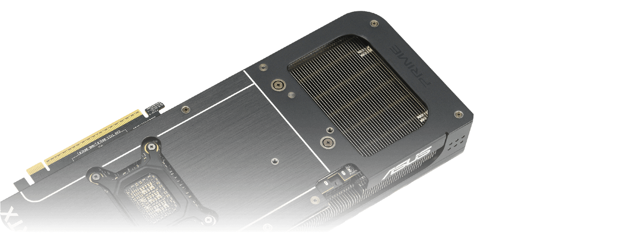 ASUS PRIME-RTX5070TI-O16G backplate and airflow illustration