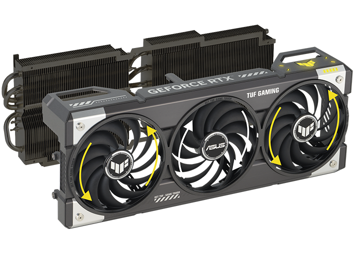 ASUS TUF-RTX5070TI-O16G-GAMING fan rotation and cooling illustration