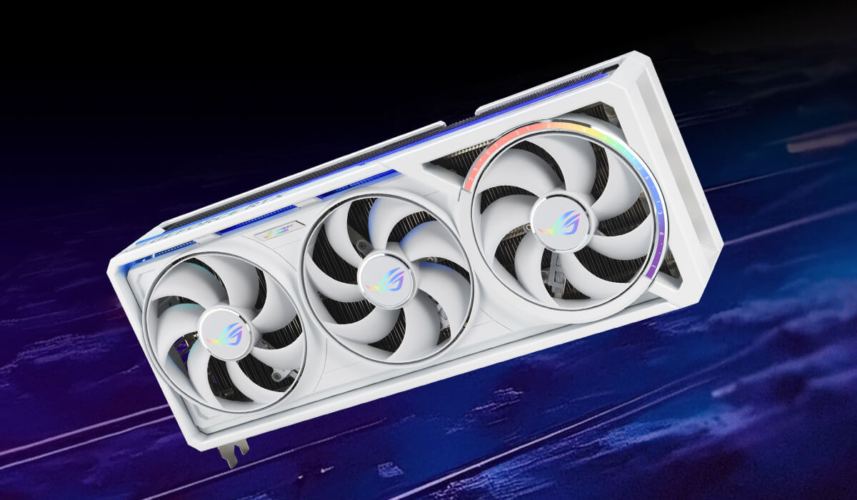 ASUS ROG-ASTRAL-RTX5080-O16G-WHITE ARGB lighting detail