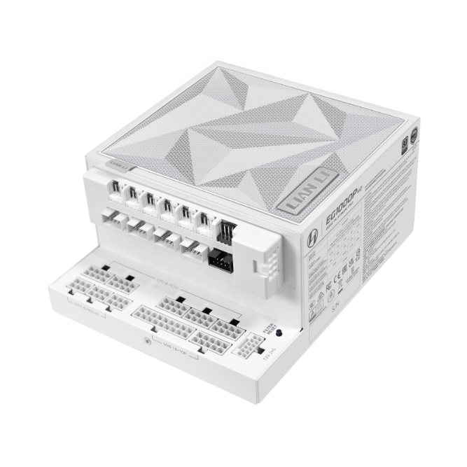 Lian Li EDGE Platinum V2 1000W ATX 3.1 PSU with EDGE Hub V2 – White — official product view