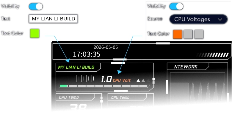 Lian Li HydroShift II OLED Curved — Design a dashboard rather than a fixed readout