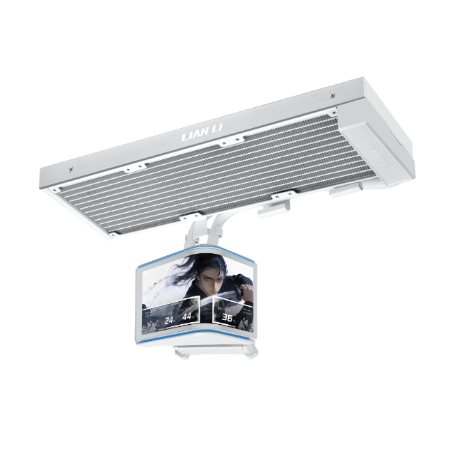 Lian Li HydroShift II OLED Curved 360 Fanless AIO CPU Cooler – White — official product view