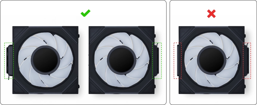 Lian Li UNI FAN SL-INF LCD FLEX — Keep the receiver and adapter together