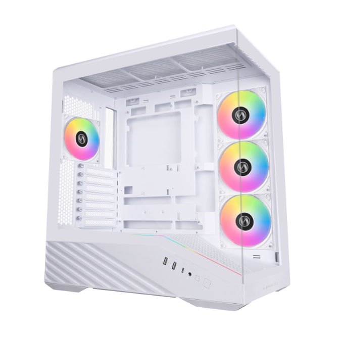 Lian Li VECTOR V100R ATX Case with 4 ARGB Fans – White — official product view